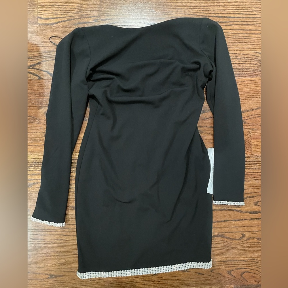 Long sleeve black crystal mini dress *new with tags*